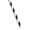 Black Striped Paper Straw