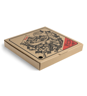 Regular-Fold Pizza Box Print - Brown