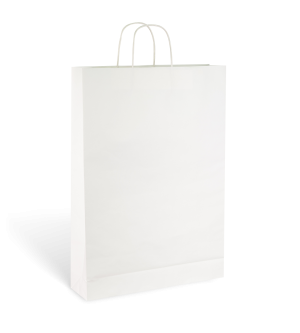 White Paper Carry Bag Twine Handle Large - W3